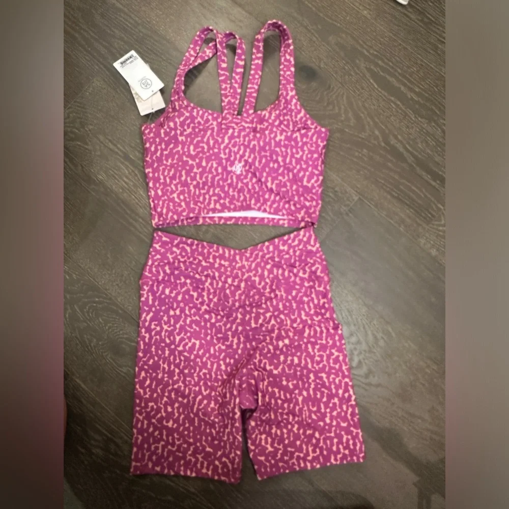 NWT Sage Workout Sports Bra Top & Short Set | Size M - Picture 2 of 3